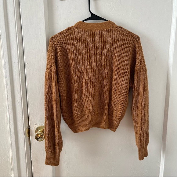 Madewell Cotton Greywood Cropped Cardigan in Toffee S - Picture 5 of 7